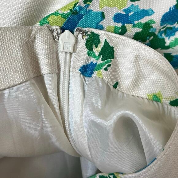 Ann Taylor Silk Shell Full Lined Floral Print Pleated A Line Skirt Petite Size 4 - Picture 10 of 12